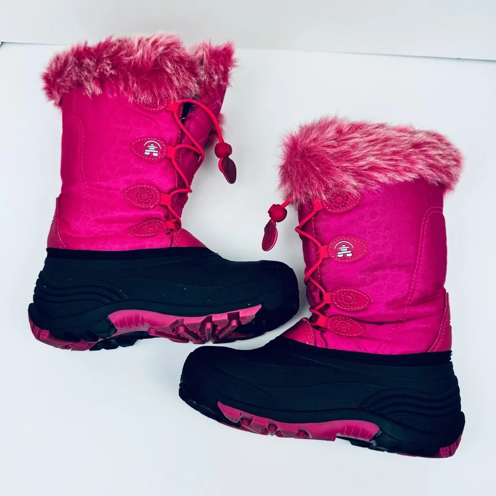 Kamik Kids Snowgypsy Girls snow Boots Size 2. Fleece liner, faux fur collar.